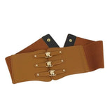 Ceinture Corset femme en Cuir et Bouton Pression