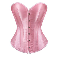 Corset bustier satiné rose avec agraffe