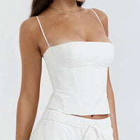 Bustier Crop Top pour femme blanc