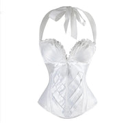 Corset bustier blanc avec bretelles halter