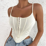 Corset Crop Top pour femme blanc