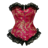 Corset avec dentelle et fermeture à lacet et agraffe