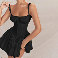 Robe noire courte style corset