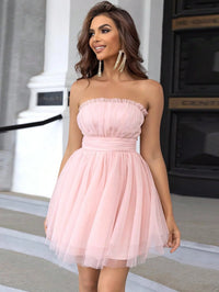 Robe bustier rose dos nu