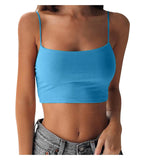 Top bustier court bleu  à bretelle