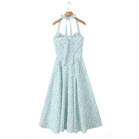 Robe corset imprimé bleu clair