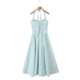 Robe corset imprimé bleu clair