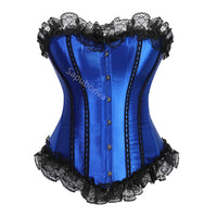 Corset avec bandoulière en dentelle bleu