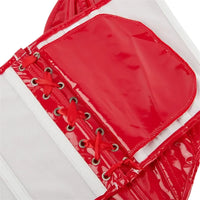 Corset top en similicuir brillant rouge