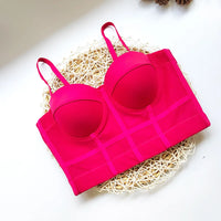 Top bustier Push Up fushia avec bretelles