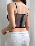 Corset noir en dentelle en gaze