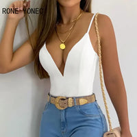 Bustier blanc chic et sexy avec encolure en V profond