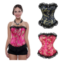 Corset avec dentelle et fermeture à lacet et agraffe