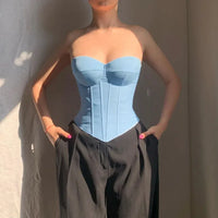 Corset en jean Épaule dénudée