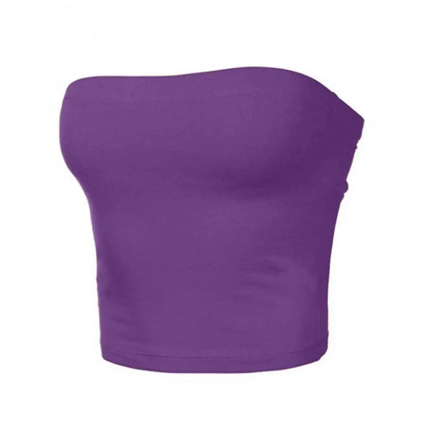 Top bustier violet sans bretelles