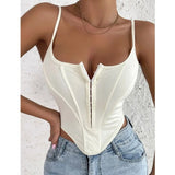 Corset Crop Top pour femme blanc