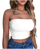 Top bustier pour femme sans bretelle blanc