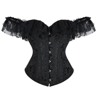 Corset noir avec manche en dentelle