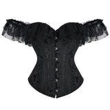 Corset noir avec manche en dentelle