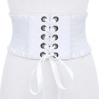 Ceinture corset blanche avec fermeture à œillet et lacet