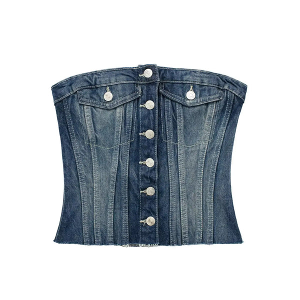 Corset jean pour femme fermeture bouton