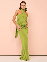 Robe corset verte Longue Élégante pour soirée