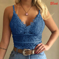 Corset d'été bleu en dentelle et broderie glamour