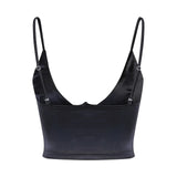 Top corset Pailleté noir avec décolleté plongeant