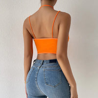 Top corset Sexy Orange en Halter Chic