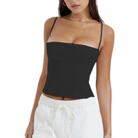 Bustier Crop Top noir pour femme