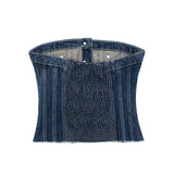 Corset jean pour femme fermeture bouton