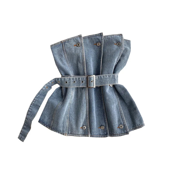 Corset serre taille en jean