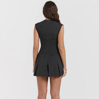 Robe corset courte col plongeant