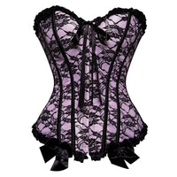 Corset Sexy rose avec lacet