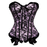 Corset Sexy rose avec lacet