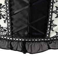 Corset bustier noir en dentelle avec bretelles halter