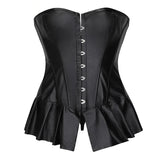 Corset bustier en faux cuir grande taille