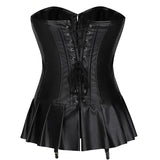 Corset bustier en faux cuir grande taille