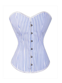 Corset Rayé Bleu et Blanc