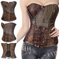 corset marron porté