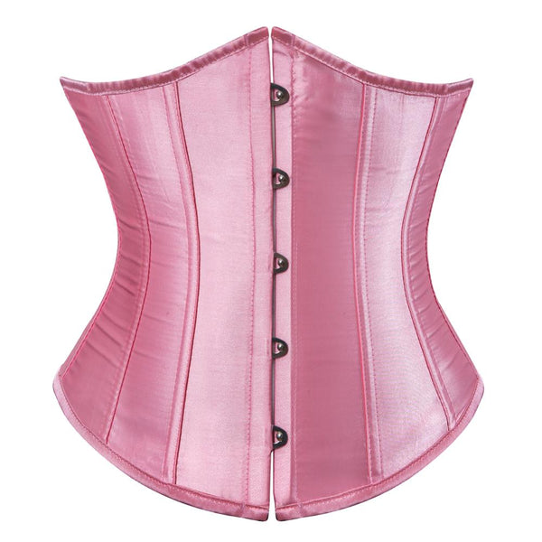 corset sous le buste rose