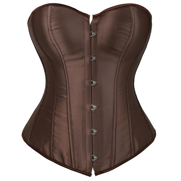 corset satin marron