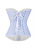 Corset Rayé Bleu et Blanc à lacet