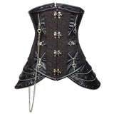 Corset Bustier Gothique Cuir Noir