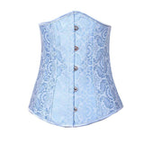 Corset en Spirale Bleu à busc