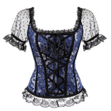 Corset Bleu Manche Bouffi