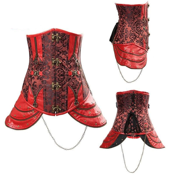 Corset Gothique Rouge et Noir