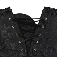 Corset Ancien Femme Noir et Rouge