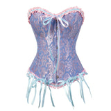 Ancien Corset Buste Femme Bleu